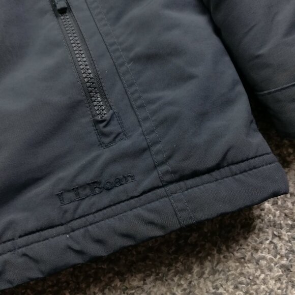 LL Bean Jacket Full-Zip Thinsulate Hooded Boys XL 18 Black Packable Hood 271259 - Picture 3 of 12